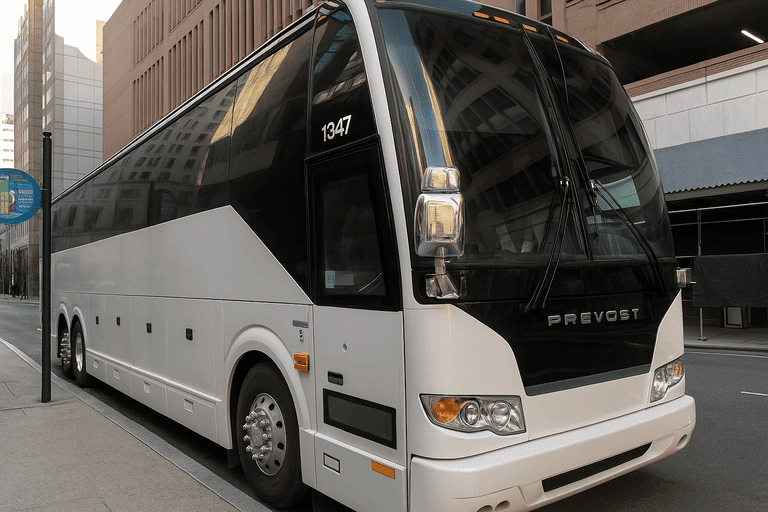 a Woodland Charter Bus coach bus
