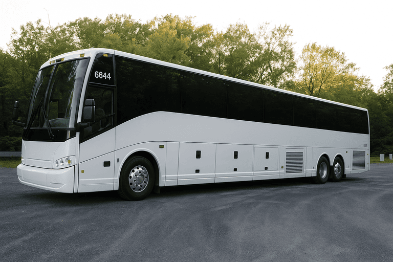 exterior of Woodland Charter Bus coach bus