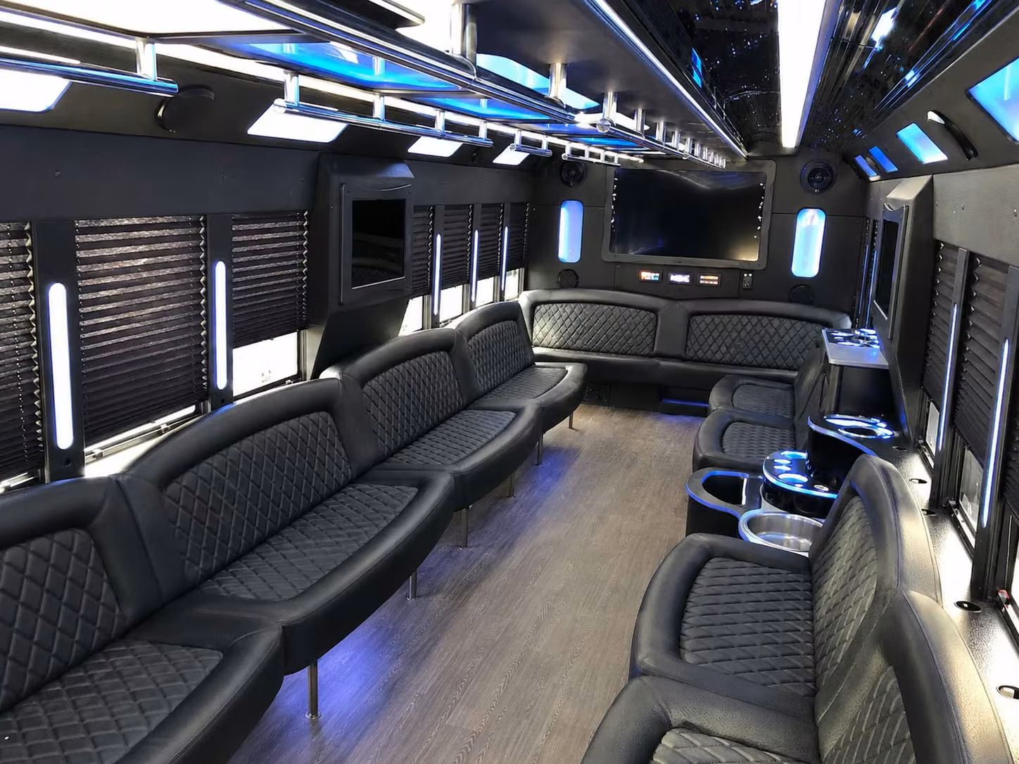 party buses for woodland high school prom groups who want to ride in style