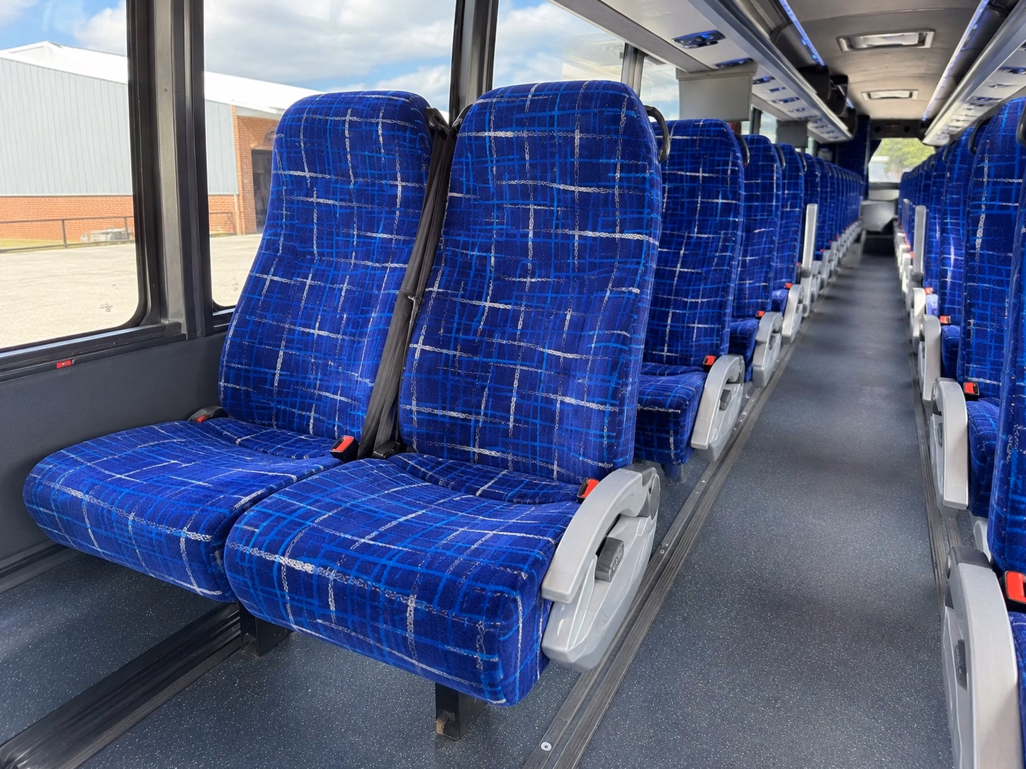 woodland charter bus rental interior